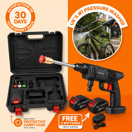Cordless Pressure Washer Pro - 2 Rechargeable Batteries + 10M Hose