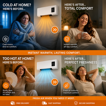ClimFlow™ Cordless Wall Cooler — Cool, Heat & Purify