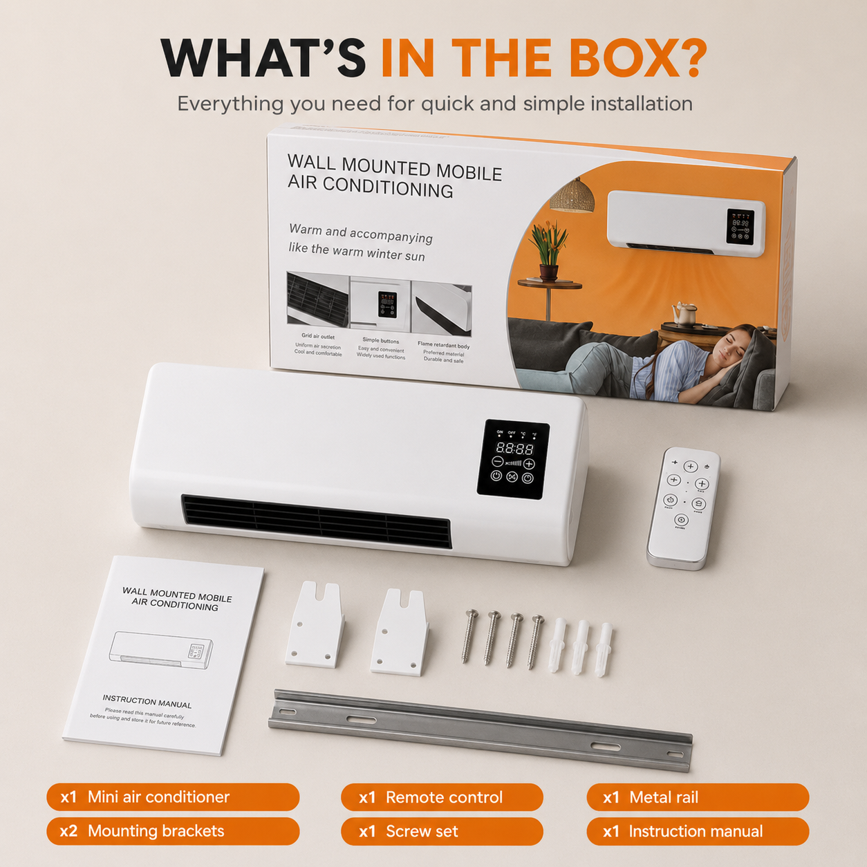 ClimFlow™ Cordless Wall Cooler — Cool, Heat & Purify