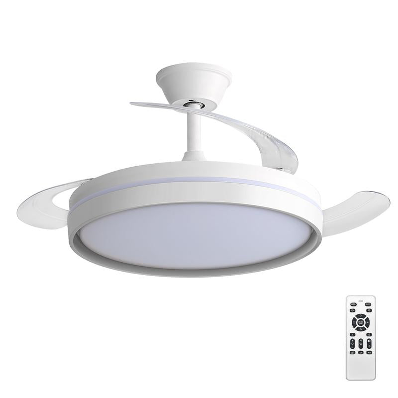 Ventilador de Techo con Luz LED y Aspas Plegables - Silencioso y Multifunción