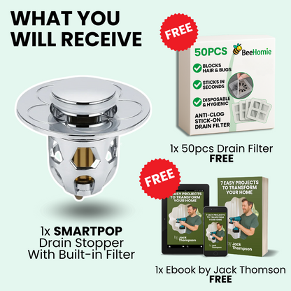 SMARTPOP | Drain Stopper With Built-in Filter
