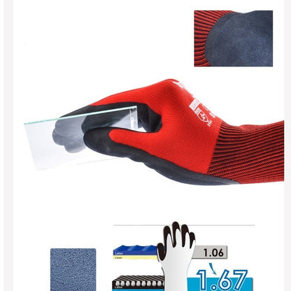 Breathable Nylon Gardening Gloves, Stretchable and Coated with Nitrile