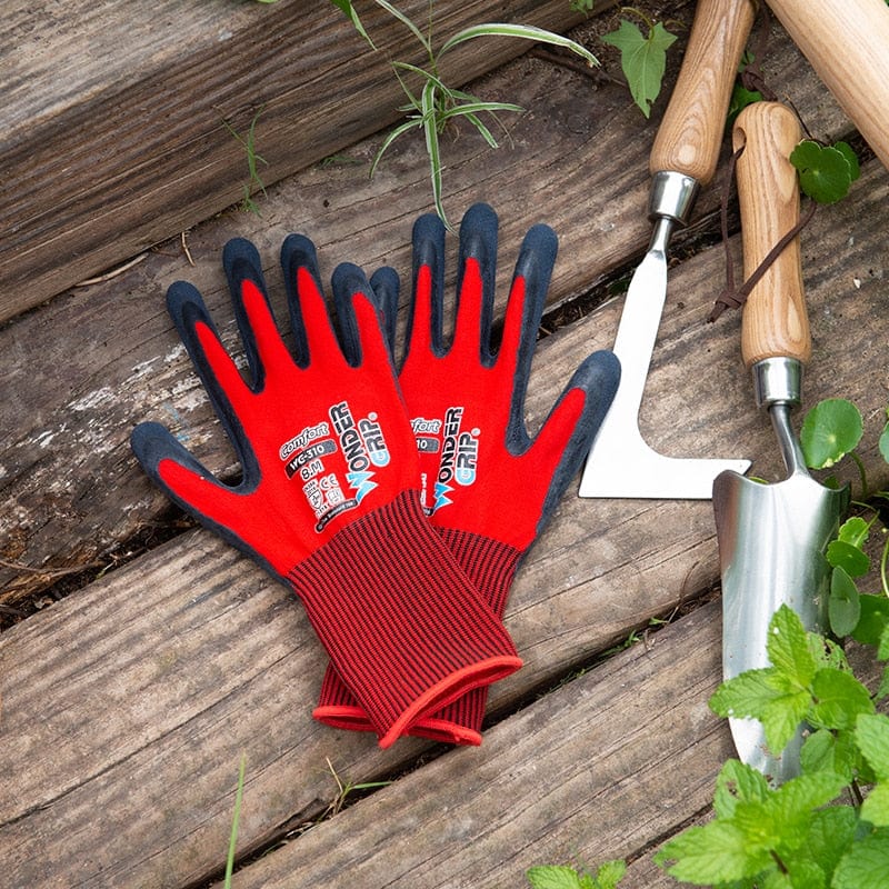 Breathable Nylon Gardening Gloves, Stretchable and Coated with Nitrile