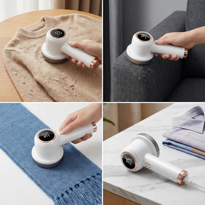 Electric Lint Remover with LED Display – Rechargeable Fabric Shaver with 3 Speed Levels & Large Lint Container
